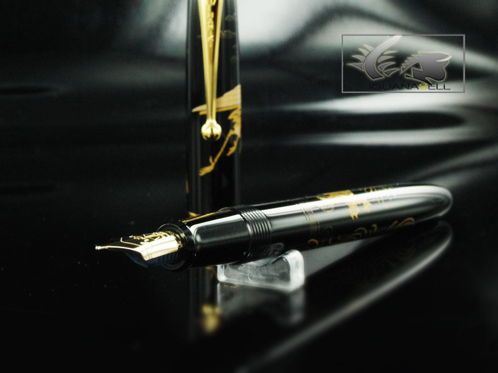 Namiki Nippon Art Crane and Turtle Fountain Pen, Lacquer, FN-5M-TK