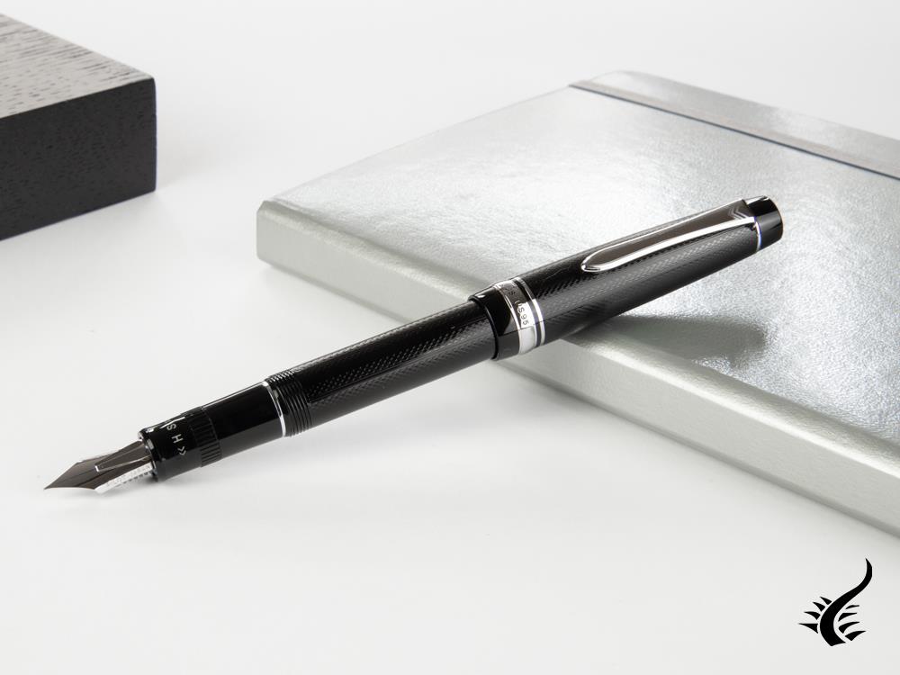 Pilot Justus 95 Fountain Pen, Resin, Rhodium trim, Black, FJ-3MRR-NB-NT