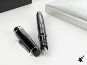 Pilot Justus 95 Fountain Pen, Resin, Rhodium trim, Black, FJ-3MRR-NB-NT