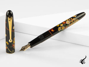 Namiki Nippon Art Flower Basket Fountain Pen, Gold trim, FN-5M-HA