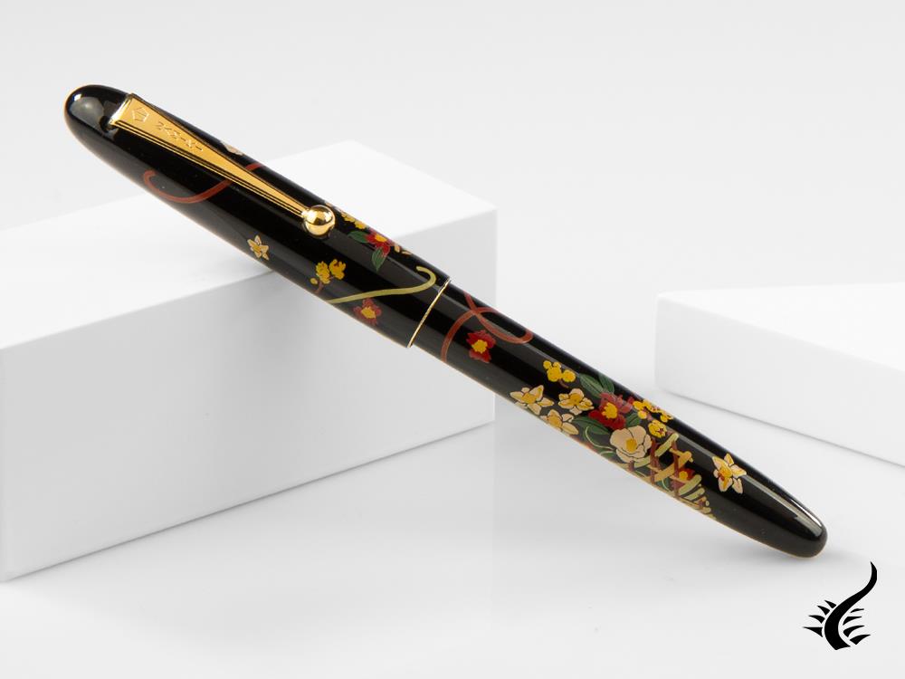 Namiki Nippon Art Flower Basket Fountain Pen, Gold trim, FN-5M-HA