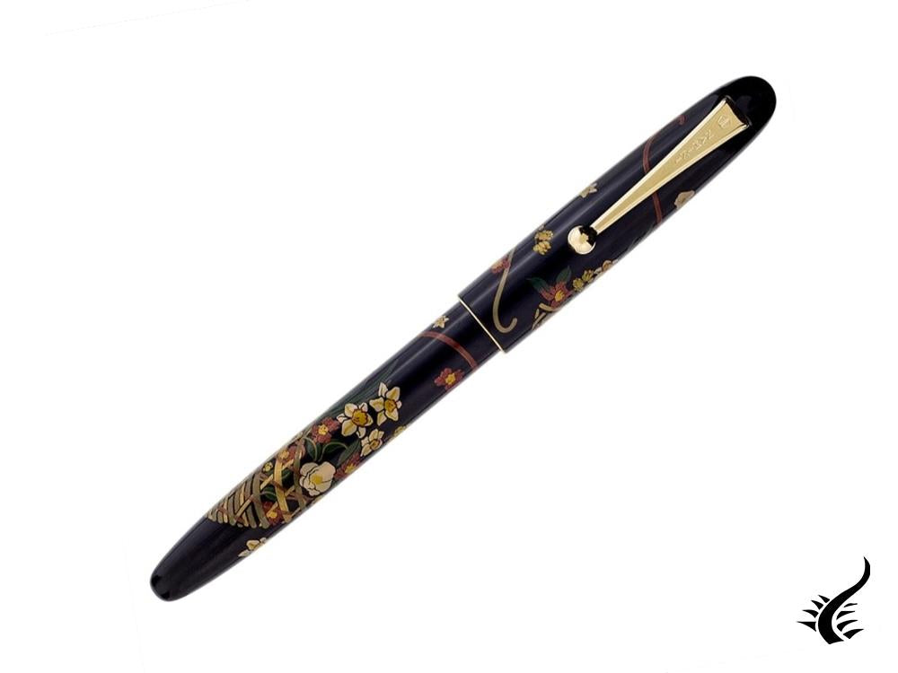 Namiki Nippon Art Flower Basket Fountain Pen, Gold trim, FN-5M-HA