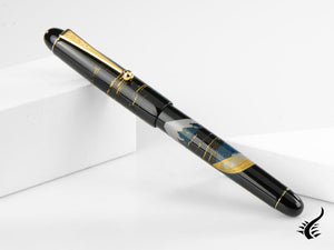 Stylo roller Namiki Tradition Mount Fuji And Ship, garniture dorée, BLK-30P-7-FF