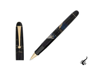 Stylo roller Namiki Tradition Mount Fuji And Ship, garniture dorée, BLK-30P-7-FF