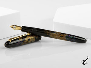 Namiki Yukari Fountain Pen Pine Needles, Maki-e, Gold trim, FN-10M-MA