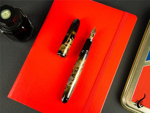 Stylo plume Namiki Yukari Royale Lionne et ses petits, laque Urushi