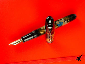 Stylo plume Namiki Yukari Royale Lionne et ses petits, laque Urushi