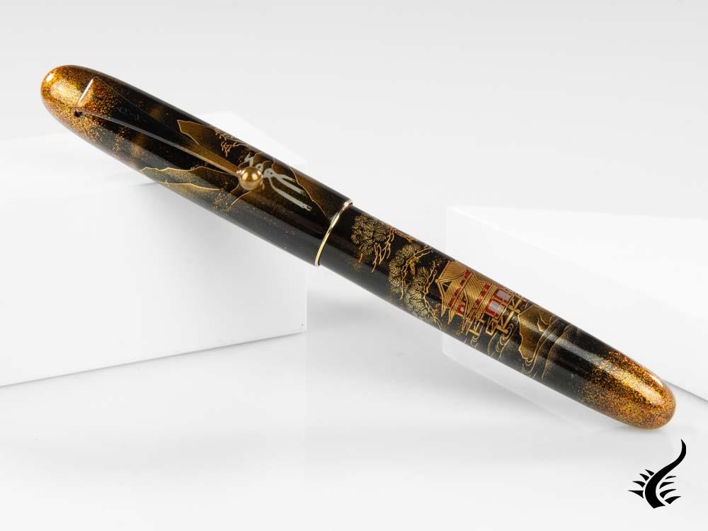 Namiki Yukari Royale Night Scene Fountain Pen, Urushi, Togidashi Maki-e