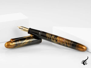 Stylo plume Namiki Yukari Royale scène de nuit, Urushi, Togidashi Maki-e