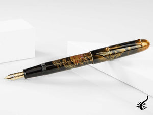 Namiki Yukari Royale Night Scene Fountain Pen, Urushi, Togidashi Maki-e