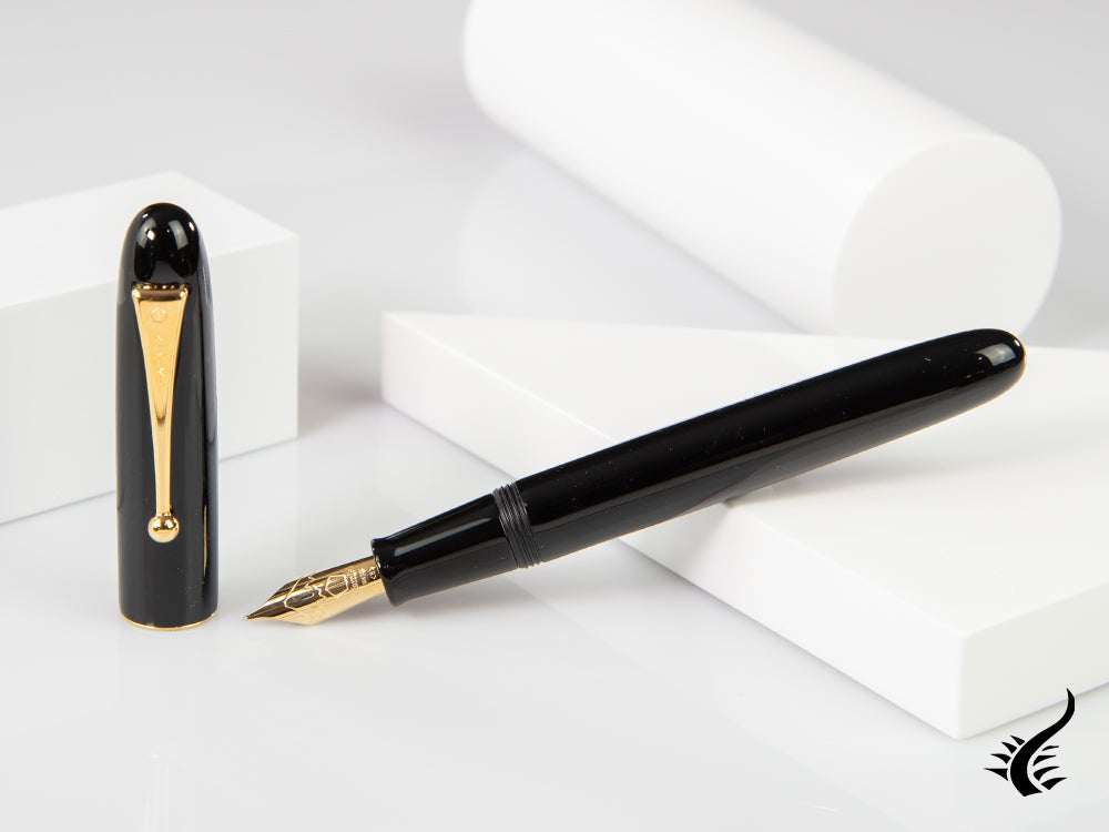 Namiki Yukari Urushi Black lacquer No.20 Fountain Pen, Gold, FNK-128S-B