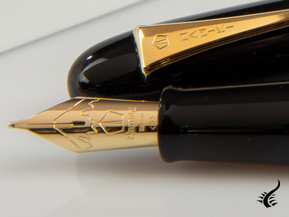 Namiki Yukari Urushi Black lacquer No.20 Fountain Pen, Gold, FNK-128S-B