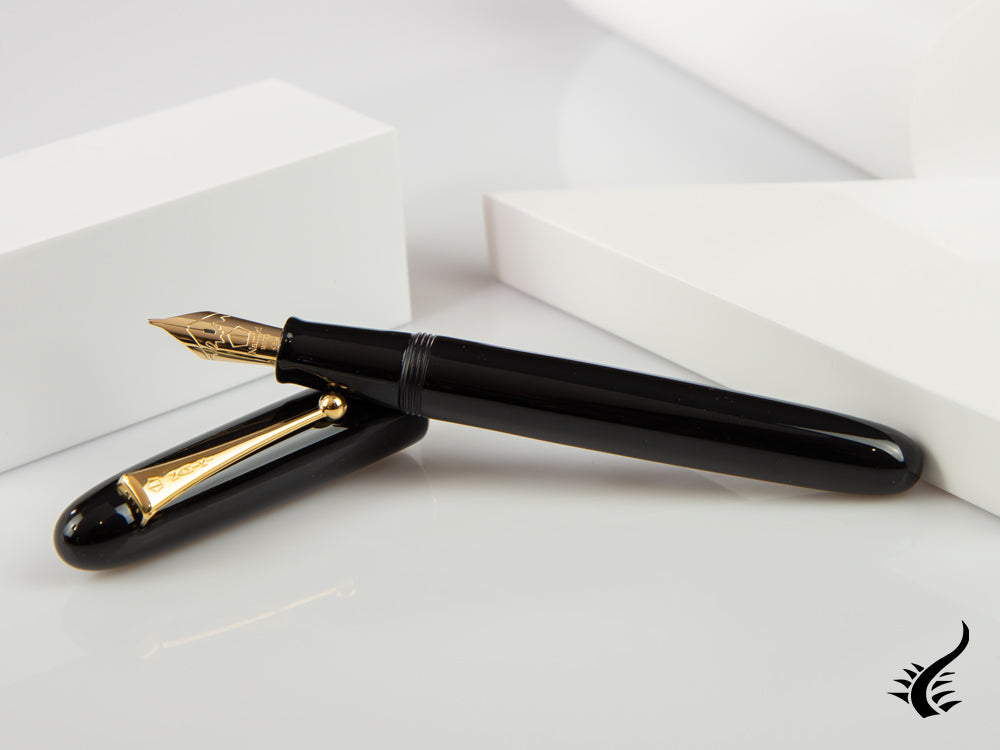 Namiki Yukari Urushi Black lacquer No.20 Fountain Pen, Gold, FNK-128S-B