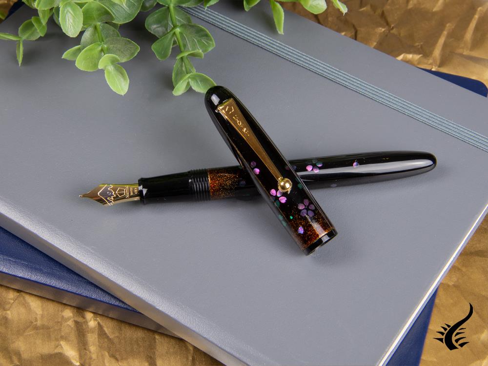 Stylo plume Namiki Yukari Yozakura Raden, laque Urushi, FN-15M-RO