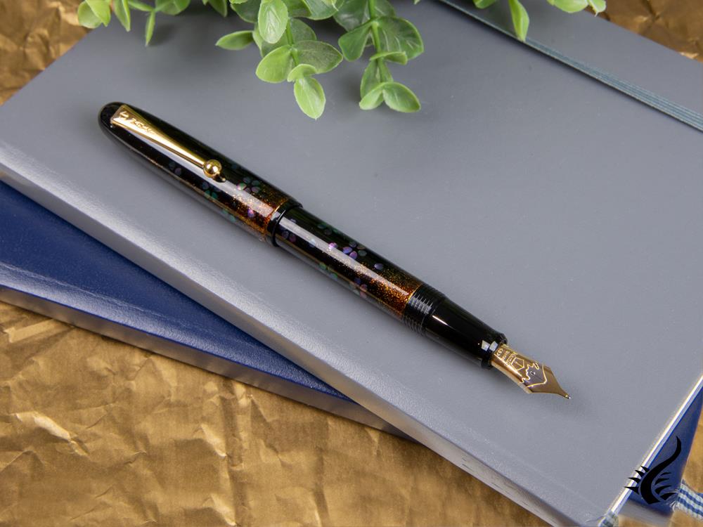 Namiki Yukari Yozakura Raden Fountain Pen, Urushi lacquer, FN-15M-RO