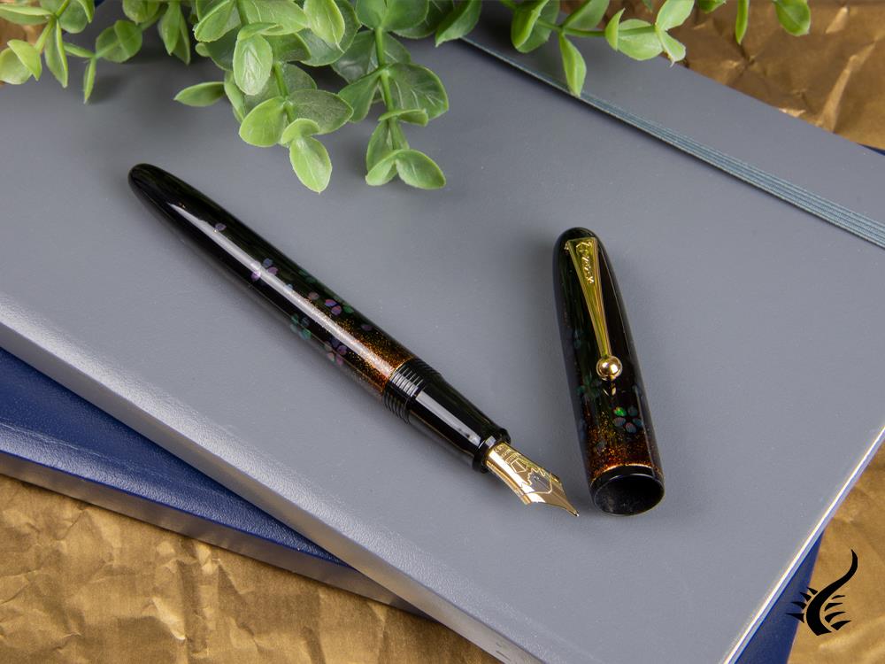 Namiki Yukari Yozakura Raden Fountain Pen, Urushi lacquer, FN-15M-RO