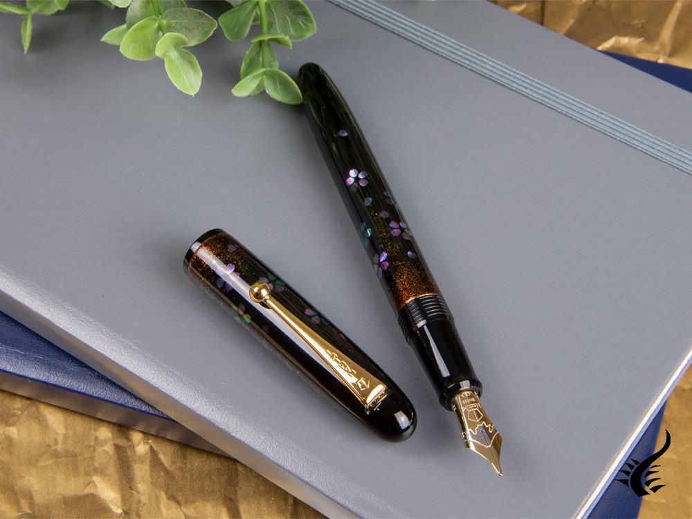 Namiki Yukari Yozakura Raden Fountain Pen, Urushi lacquer, FN-15M-RO