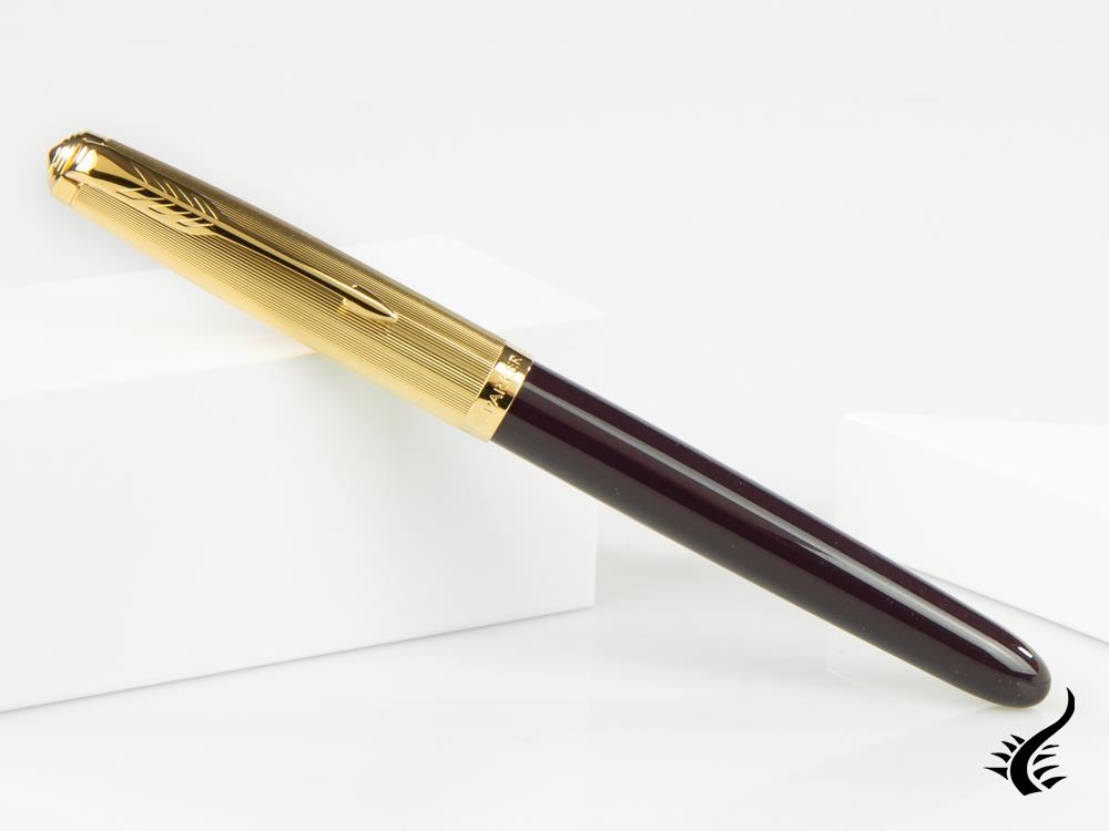 Parker 51 Fountain Pen, Resin, Plum, 18k Gold, 2123517