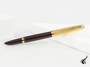 Stylo plume Parker 51, résine, prune, or 18 carats, 2123517