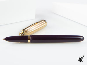 Stylo plume Parker 51, résine, prune, or 18 carats, 2123517