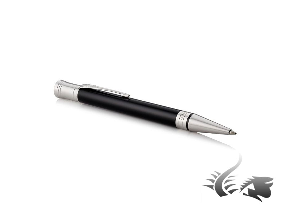 Parker Duofold Ballpoint Pen, Precious Resine, Palladium Trim, Black, 1931390