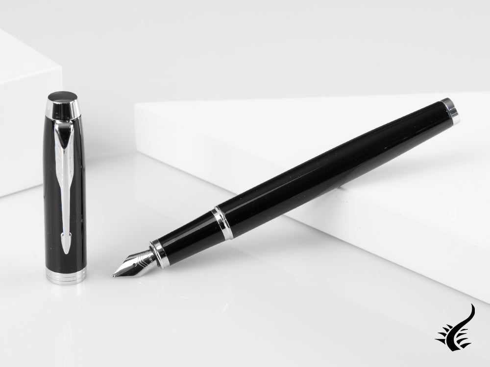 Parker IM Fountain Pen, Lacquer, Chrome Trim, Black, 1931651