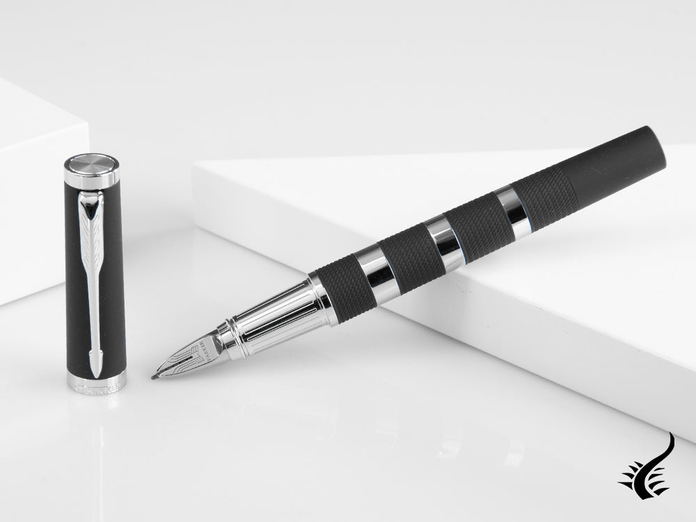 Parker Ingenuity Fountain Pen, Lacquer, Chrome Trim, Black, 1931469