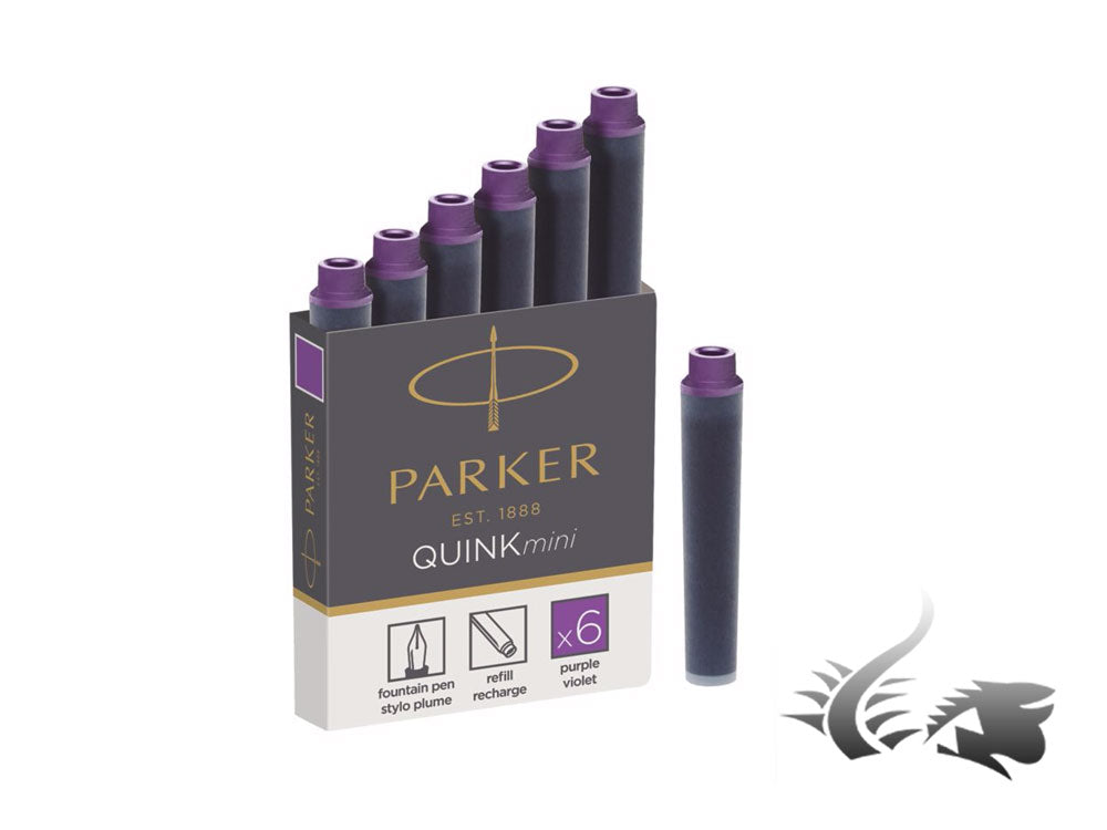 Parker Ink Cartridges, Mini, 6 Units, Purple, 1950410