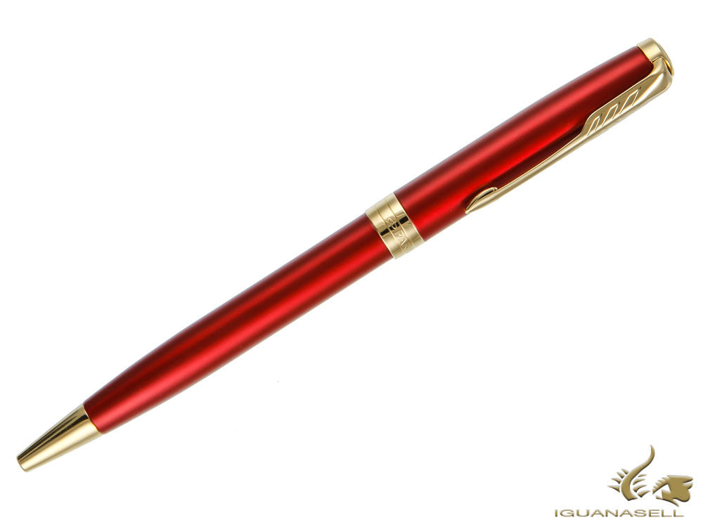 Parker Sonnet Ballpoint Pen, Lacquer, Gold Trim, Red, 1931476