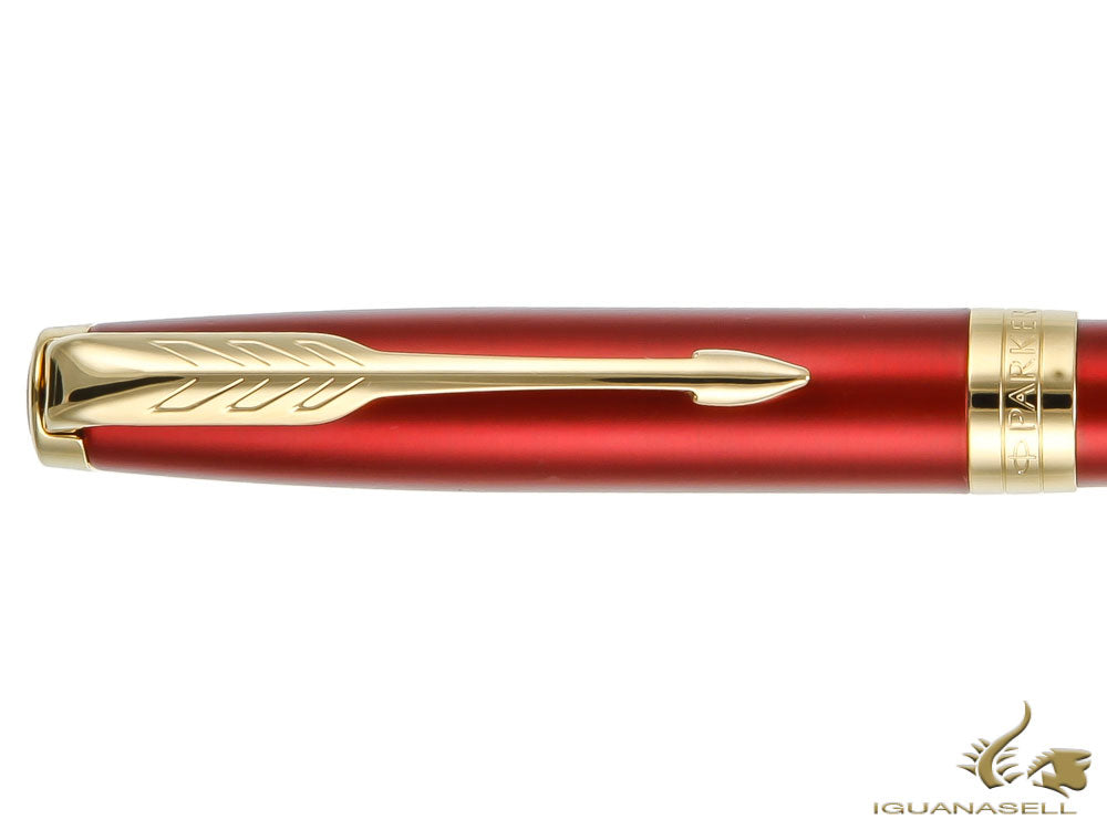 Parker Sonnet Ballpoint Pen, Lacquer, Gold Trim, Red, 1931476