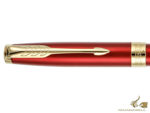 Parker Sonnet Ballpoint Pen, Lacquer, Gold Trim, Red, 1931476