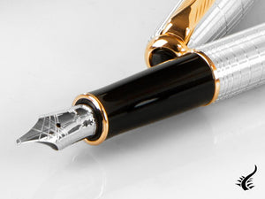 Parker Sonnet Fountain Pen, Ciselé Sterling Silver, Rose gold trim