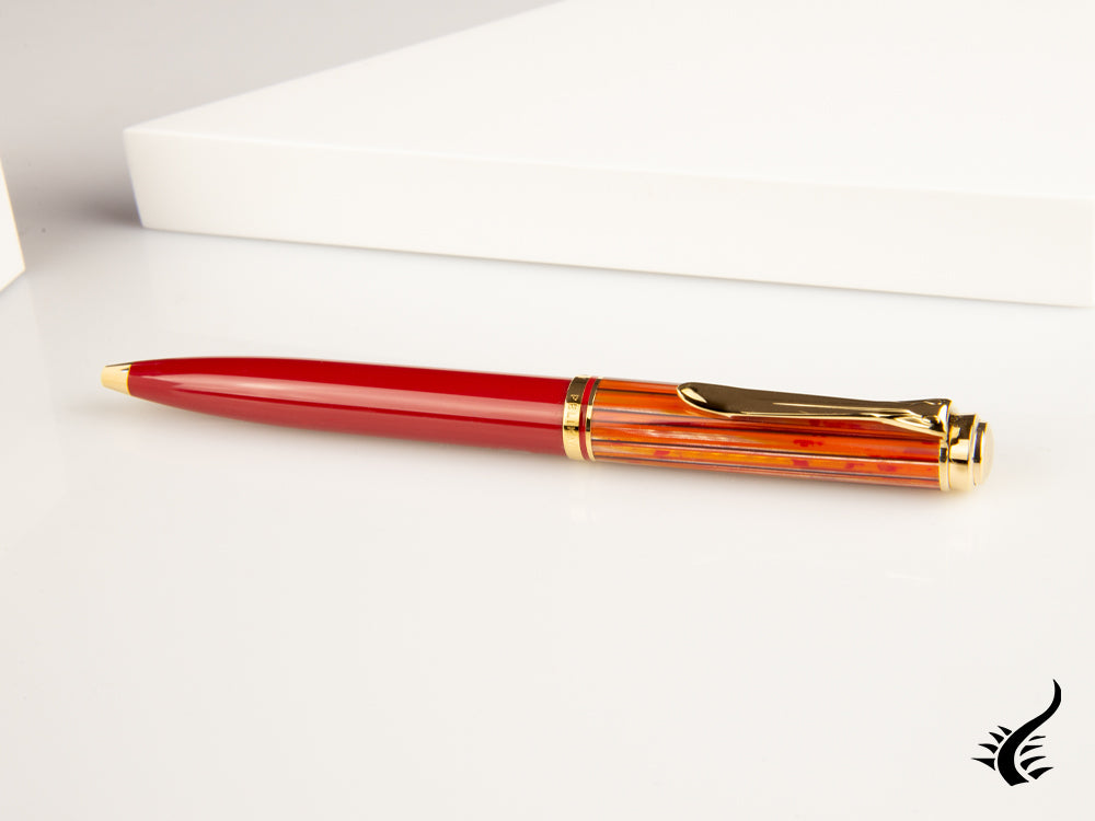 Pelikan 600 Tortoiseshell-Red ballpoint pen, Gold, Special Edition, 815871