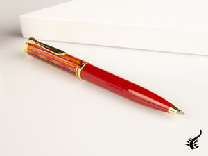 Pelikan 600 Tortoiseshell-Red ballpoint pen, Gold, Special Edition, 815871