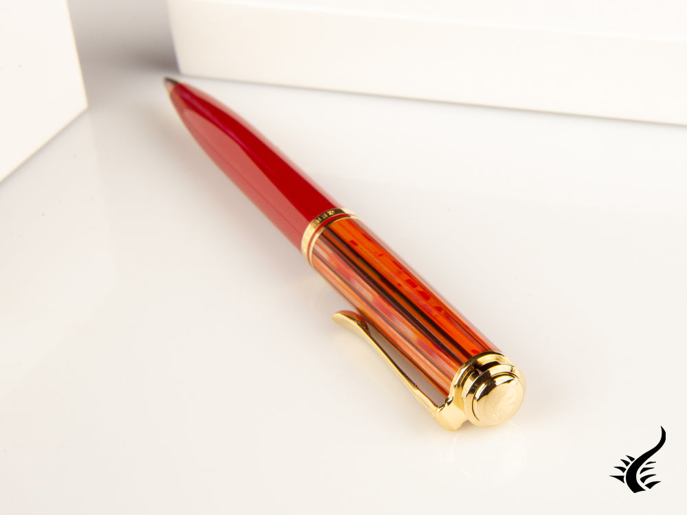 Pelikan 600 Tortoiseshell-Red ballpoint pen, Gold, Special Edition, 815871