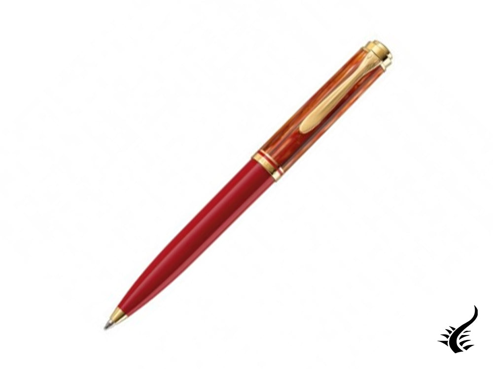 Pelikan 600 Tortoiseshell-Red ballpoint pen, Gold, Special Edition, 815871