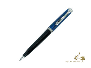 Stylo à bille Pelikan K805, bleu et noir, garniture argentée, 933697