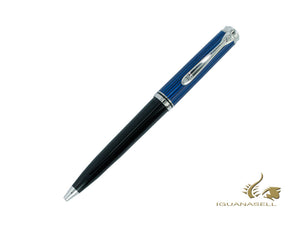 Stylo à bille Pelikan K805, bleu et noir, garniture argentée, 933697