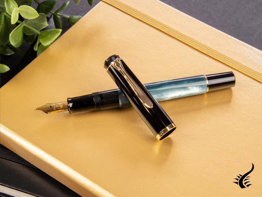 Pelikan Classic 200 Fountain Pen, Marbled, Green, Gold trim, 994103