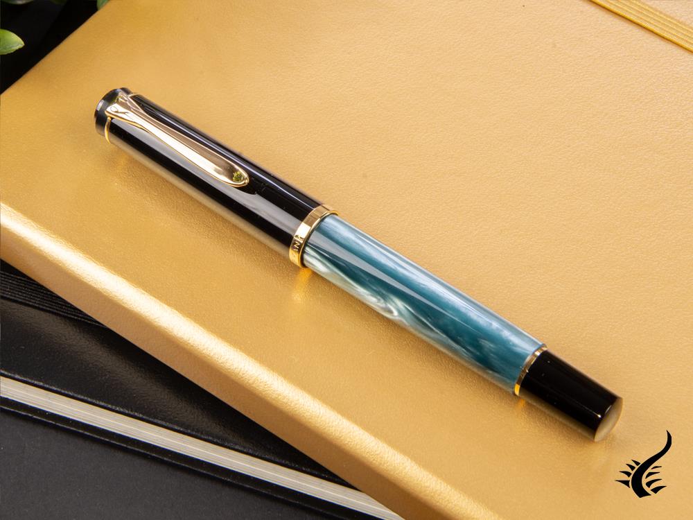 Pelikan Classic 200 Fountain Pen, Marbled, Green, Gold trim, 994103