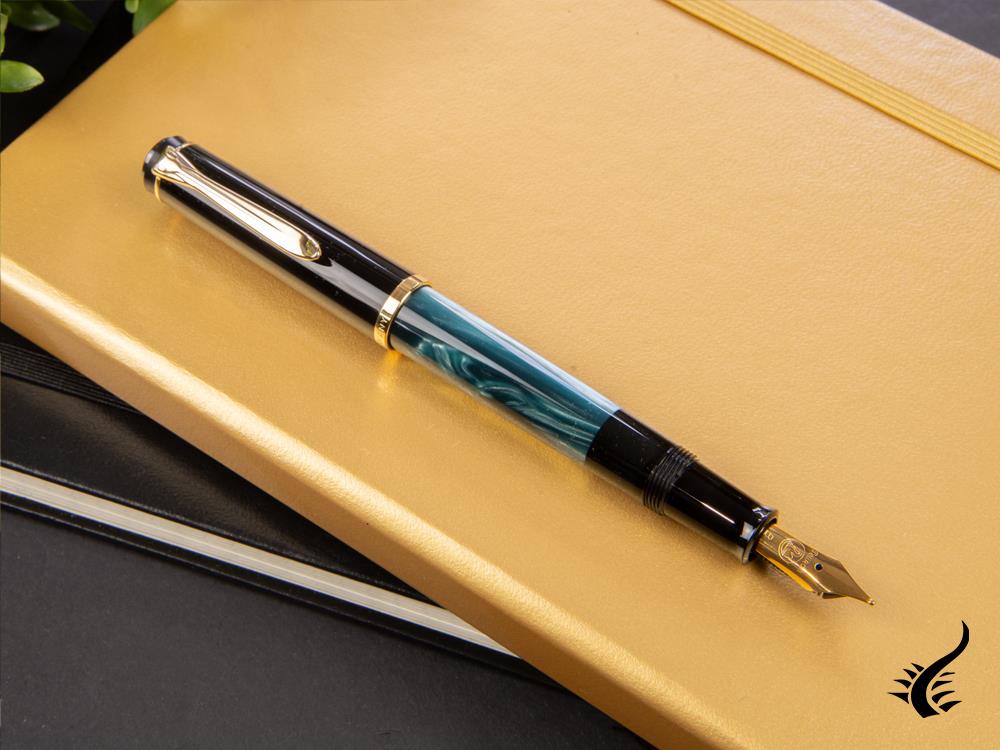 Pelikan Classic 200 Fountain Pen, Marbled, Green, Gold trim, 994103