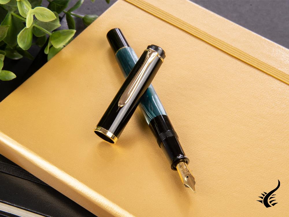 Pelikan Classic 200 Fountain Pen, Marbled, Green, Gold trim, 994103