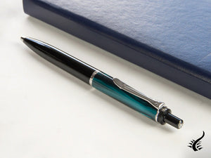 Stylo à bille Pelikan Classic 205 Petrol-Marbled, bleu, résine, 818469