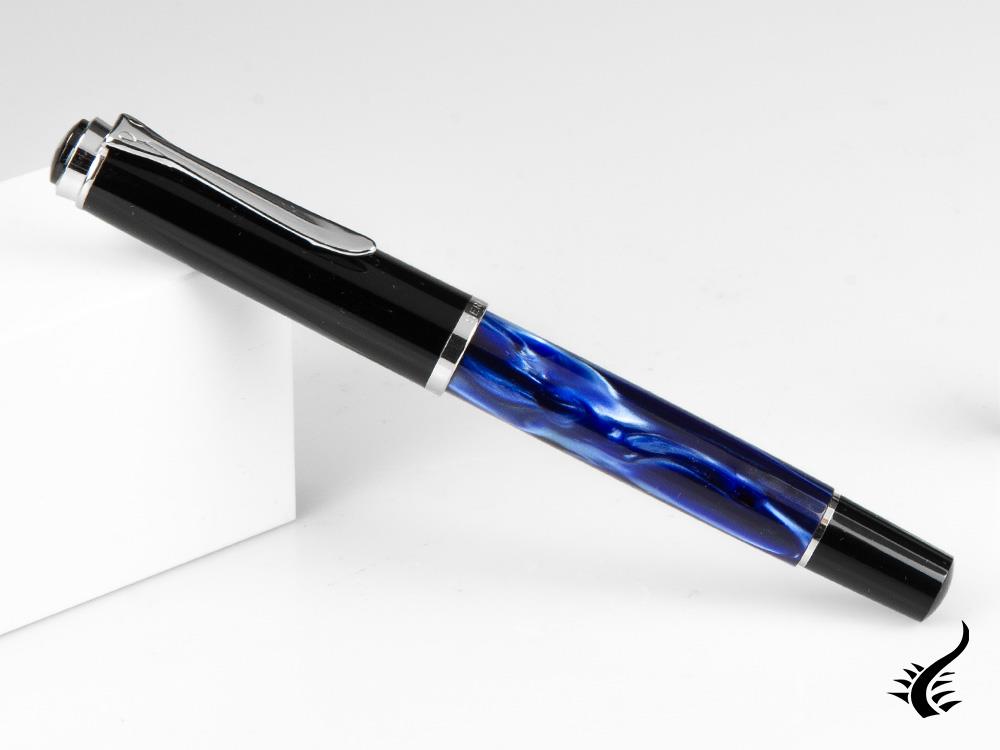 Stylo plume Pelikan Classic M205, marbre bleu, garniture chromée, 801973