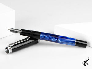 Stylo plume Pelikan Classic M205, marbre bleu, garniture chromée, 801973