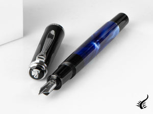 Pelikan Classic M205 Fountain Pen, Blue Marble, Chrome trim, 801973