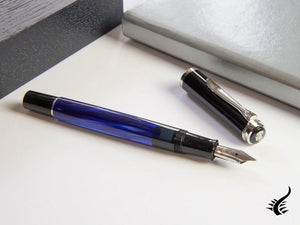 Pelikan Classic M205 Fountain Pen, Blue Marble, Chrome trim, 801973