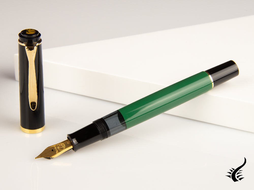 Stylo plume Pelikan Classic M251, vert/noir, plaqué or, 814713