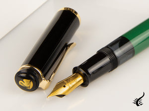 Stylo plume Pelikan Classic M251, vert/noir, plaqué or, 814713