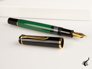 Stylo plume Pelikan Classic M251, vert/noir, plaqué or, 814713